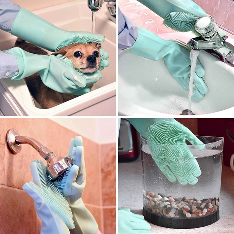 Silicone Dishwashing Gloves Reusable Cleaning Gloves