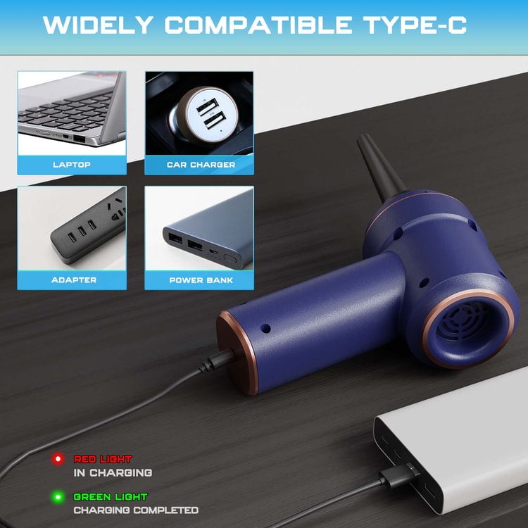 Cordless Electric Air Duster and Handheld Vacuum