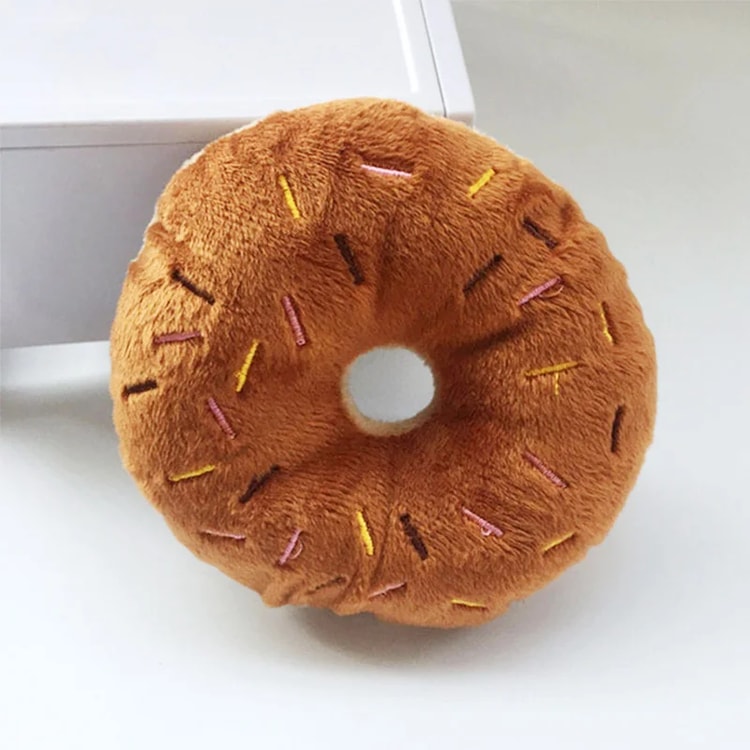 Soft Dog Donut Plush Toy with Squeaker
