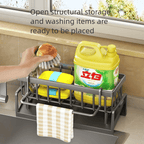 Tap Mounted Kitchen Storage Shelf with Drainage Rack