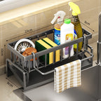 Tap Mounted Kitchen Storage Shelf with Drainage Rack